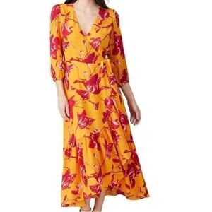 Color Me Courtney Eleanor Floral Wrap Midi Dress Size: S